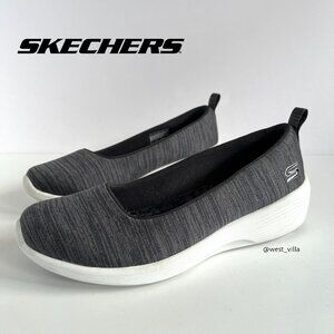 Skechers Slip-ins Active Arya Air-Cooled Memory Foam Womens Shoes Black White 7